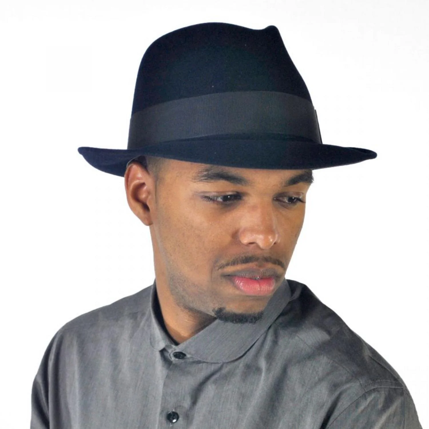 Saxon Fur Felt Fedora Hat - Midnight Blue - Image 7