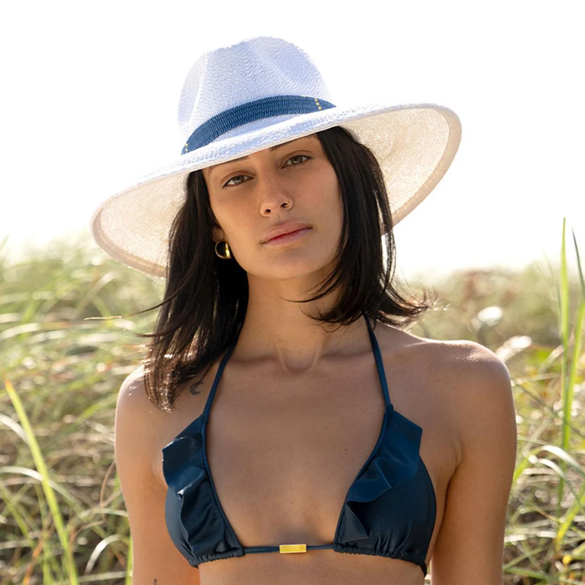 Saylor Wide Brim Toyo Straw Fedora Hat - Image 9