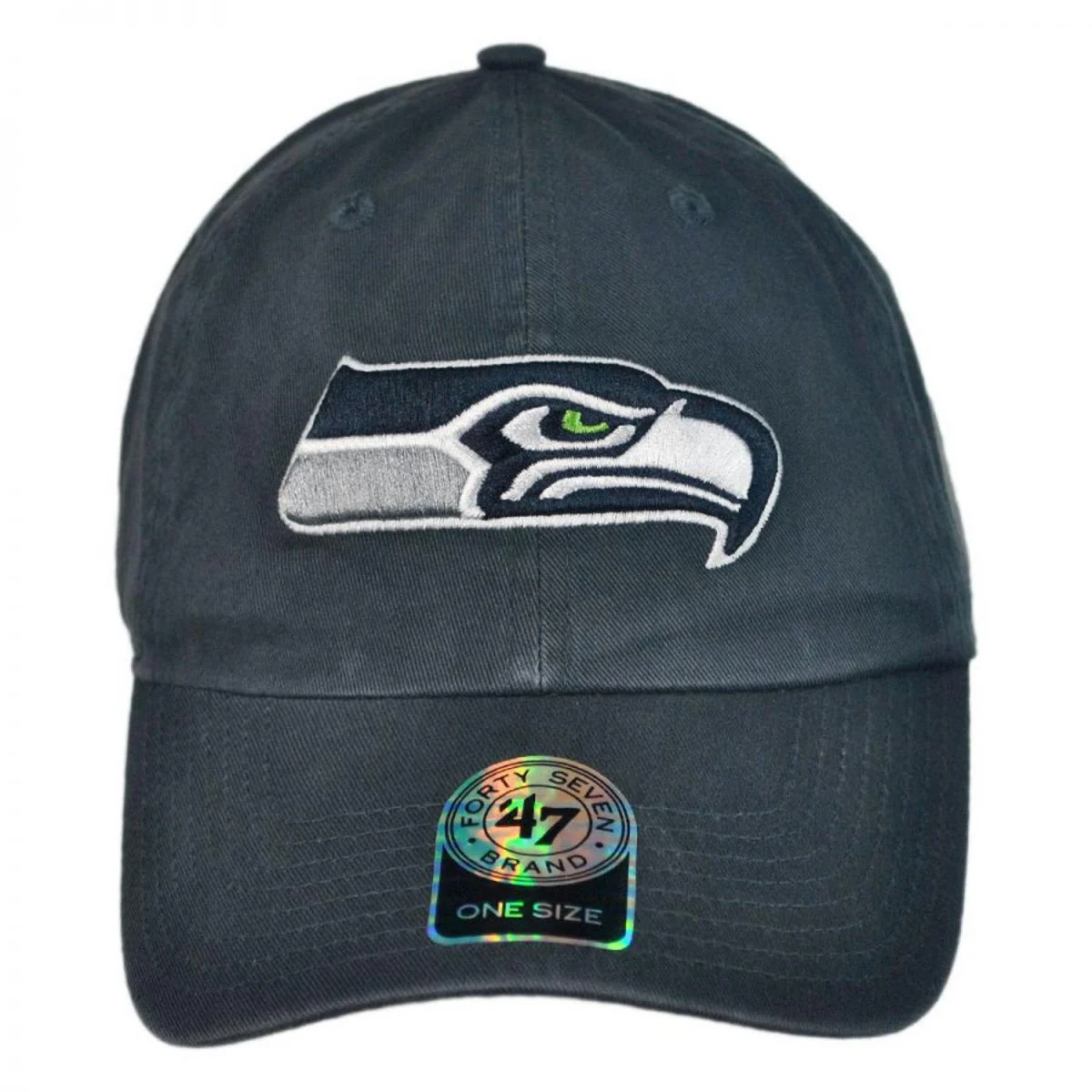 Seattle Seahawks NFL Clean Up Strapback Baseball Cap Dad Hat - Image 2