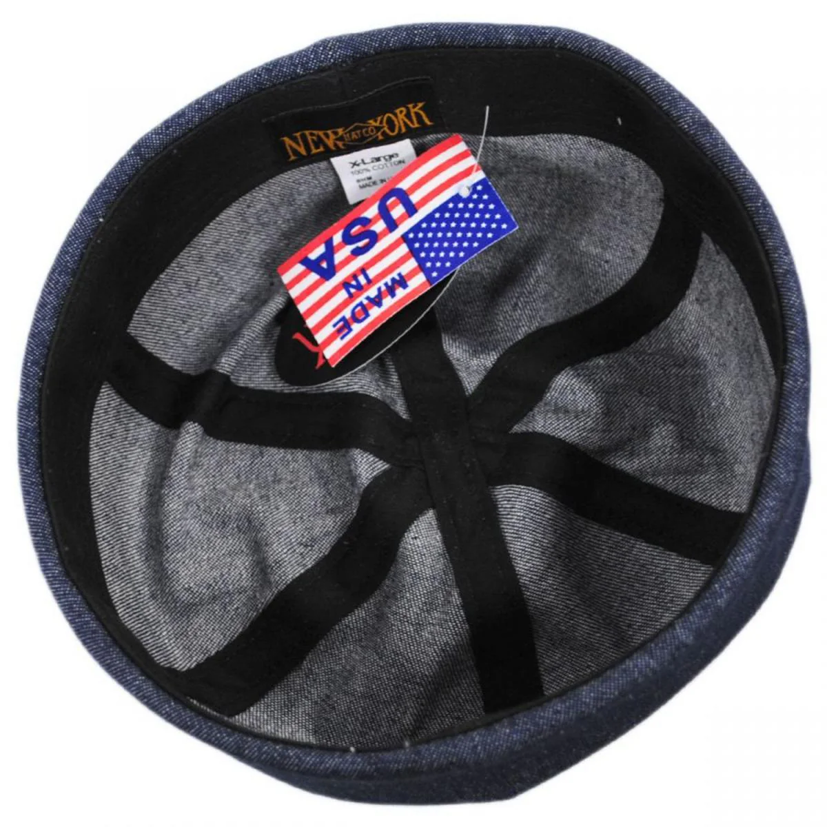 Six Panel Denim Cotton Beanie Hat - Image 3
