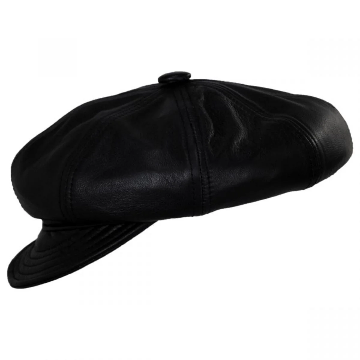 Spitfire Lambskin Leather Newsboy Cap - Image 3