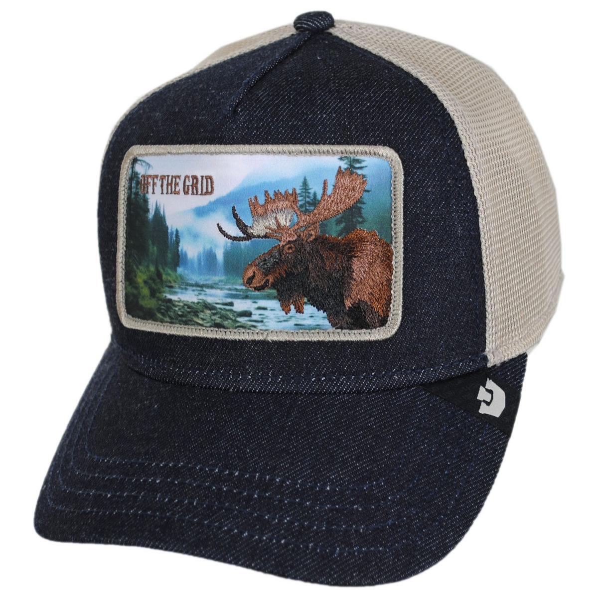Staycation Denim Mesh Trucker Snapback Baseball Cap