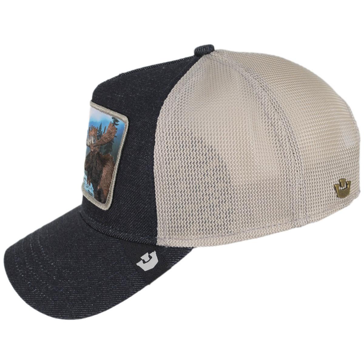 Staycation Denim Mesh Trucker Snapback Baseball Cap - Image 3