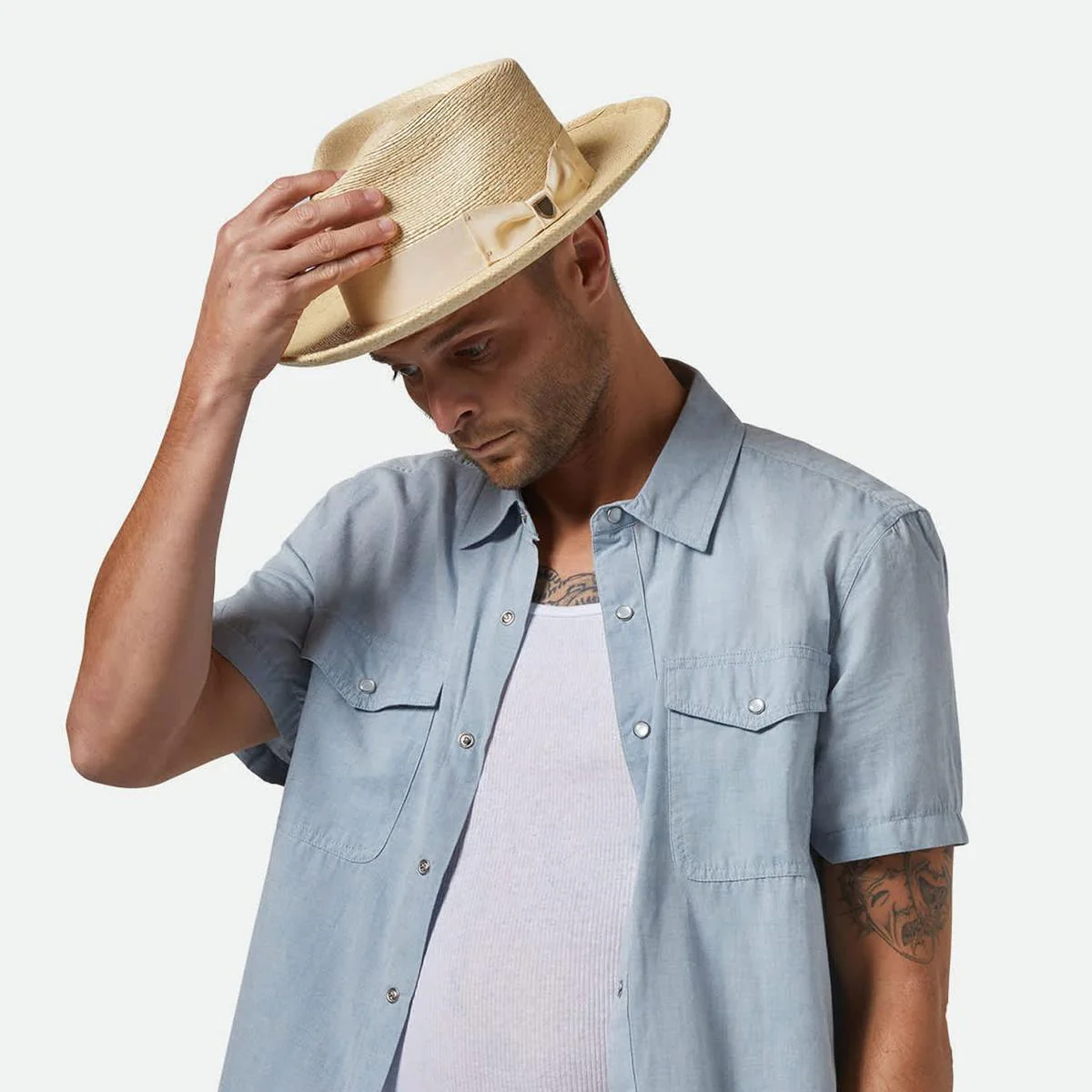 Swindle Palm Straw Fedora Hat - Image 6