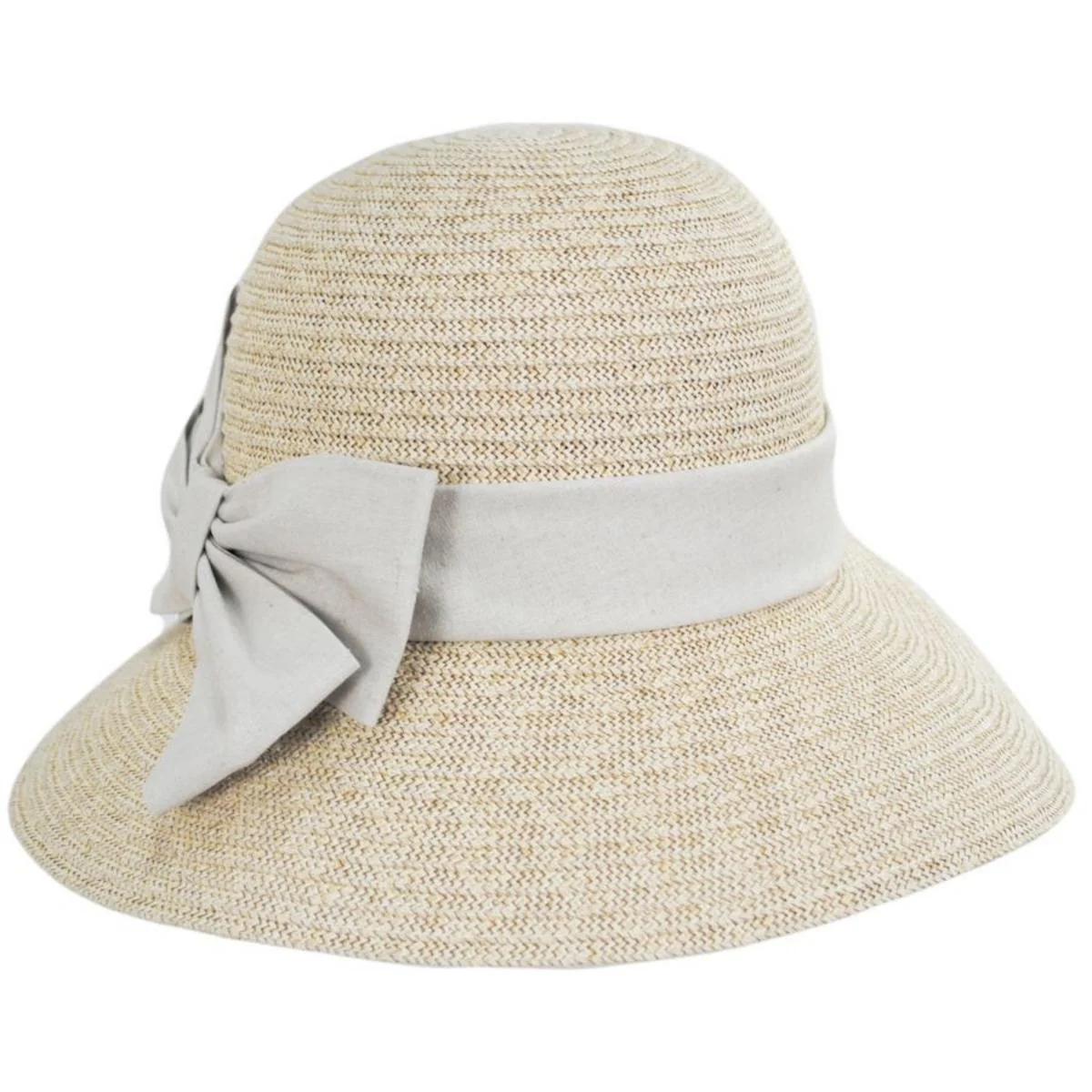 Toyo Straw Linen Bow Cloche Hat - Made to Order - Image 4