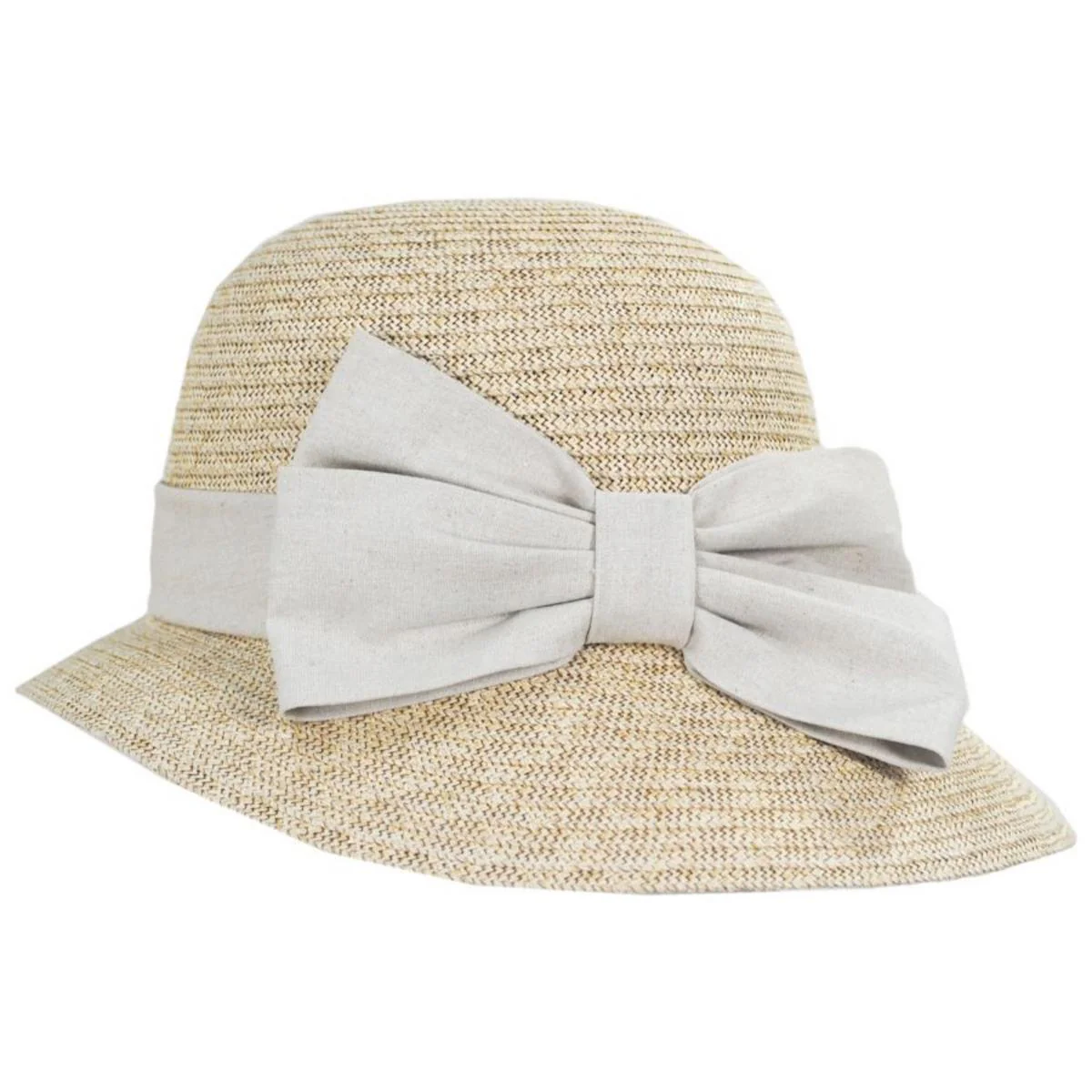 Toyo Straw Linen Bow Cloche Hat - Made to Order - Image 5