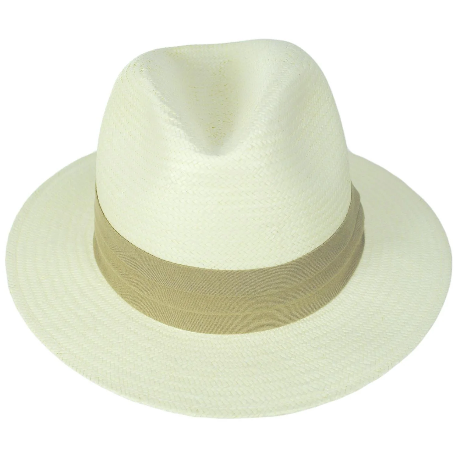 Toyo Straw Safari Fedora Hat - Khaki Band - Image 3