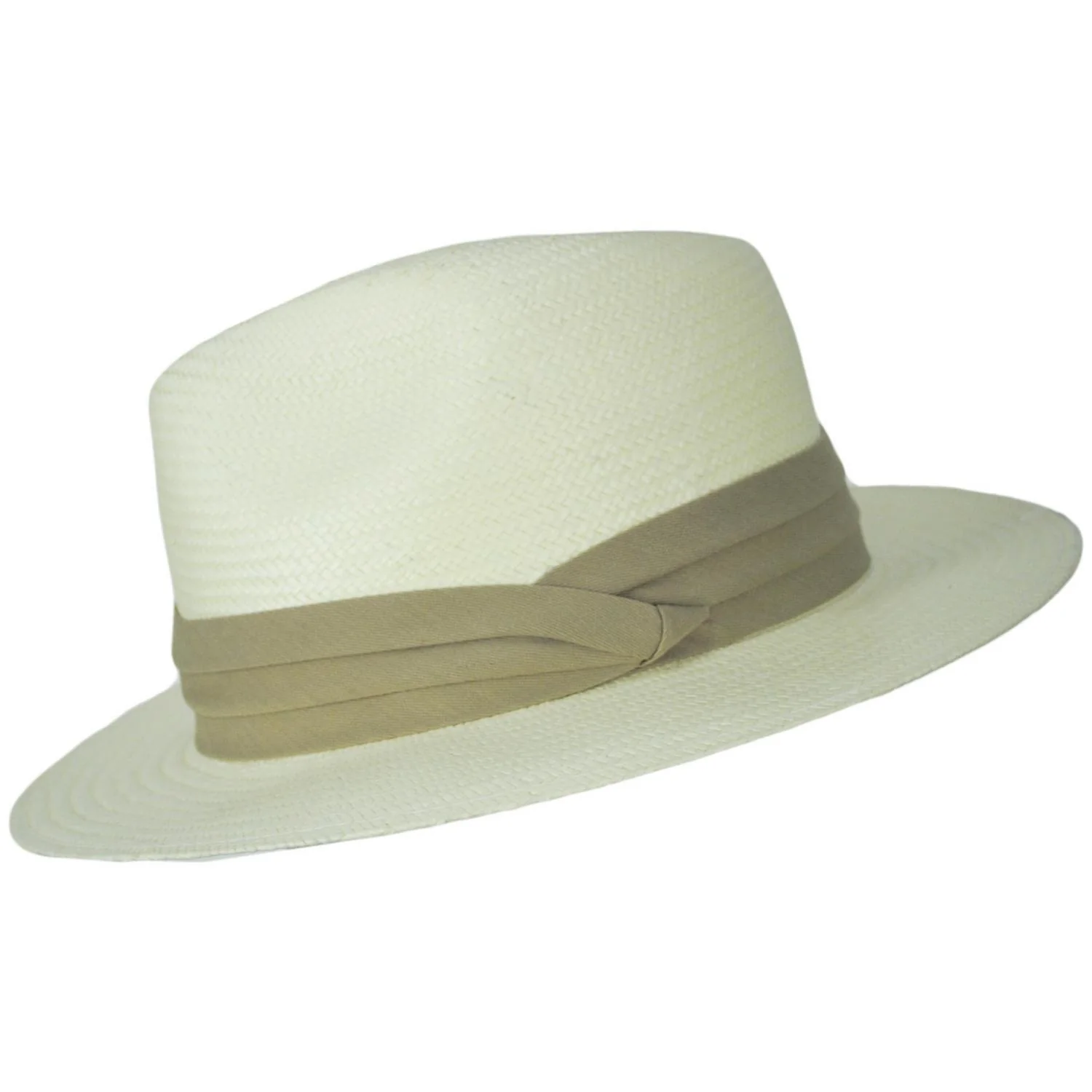 Toyo Straw Safari Fedora Hat - Khaki Band - Image 4