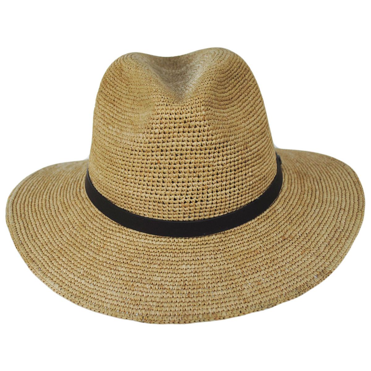 Tulum Hand Crocheted Raffia Safari Fedora Hat - Image 2