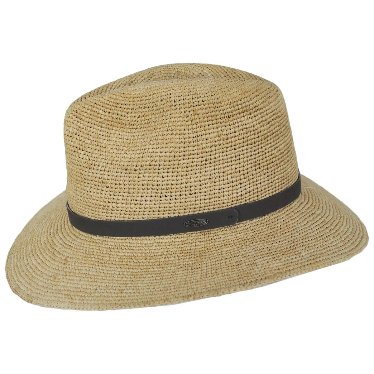 Tulum Hand Crocheted Raffia Safari Fedora Hat - Image 3