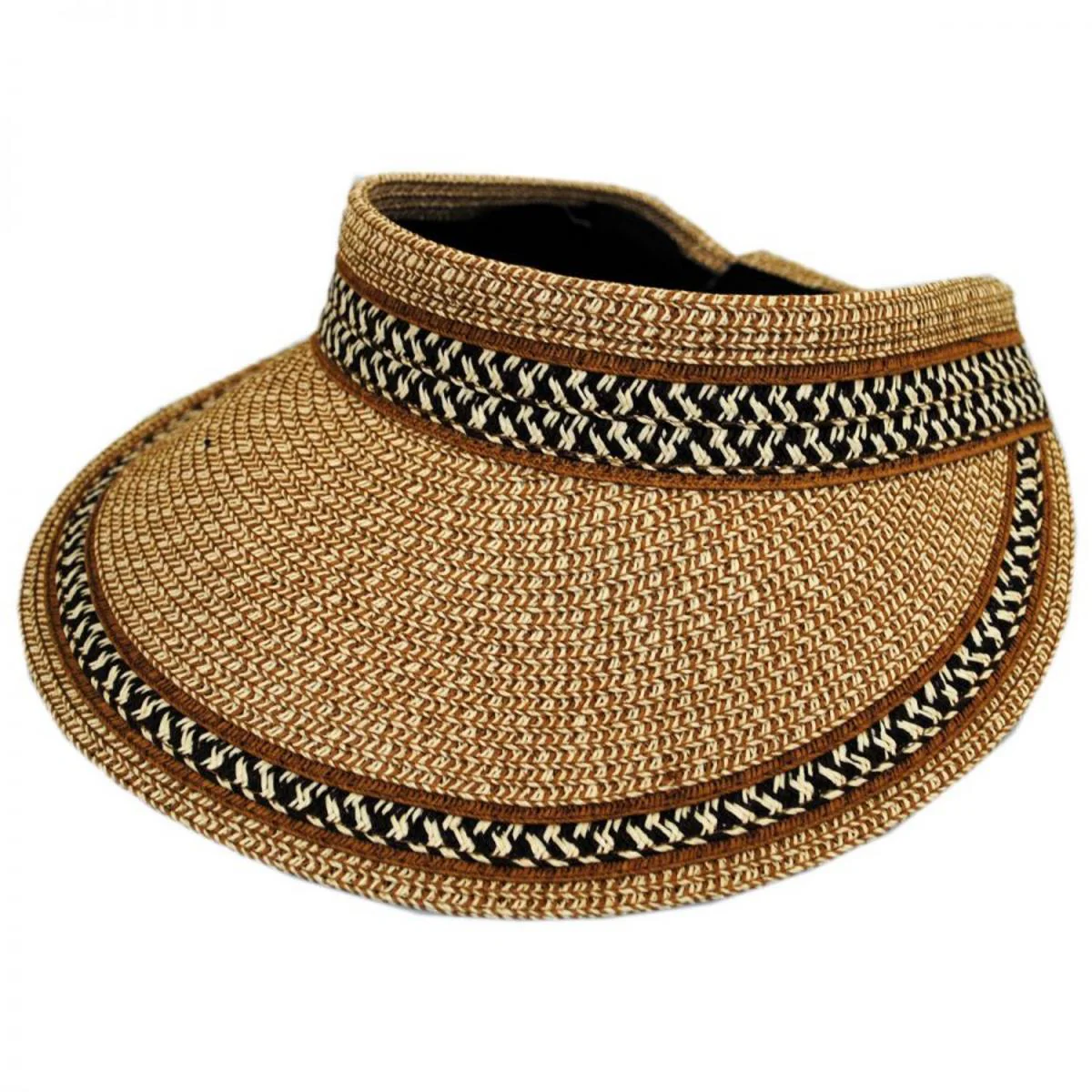 Tweed/Check Toyo Straw Rollable Visor