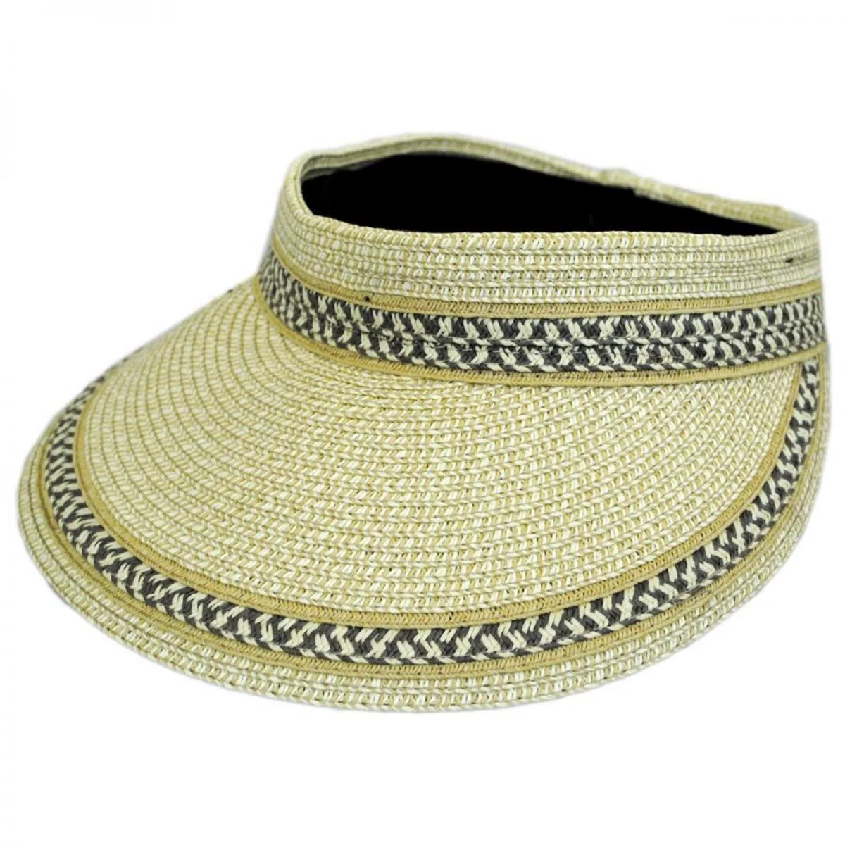 Tweed/Check Toyo Straw Rollable Visor - Image 3