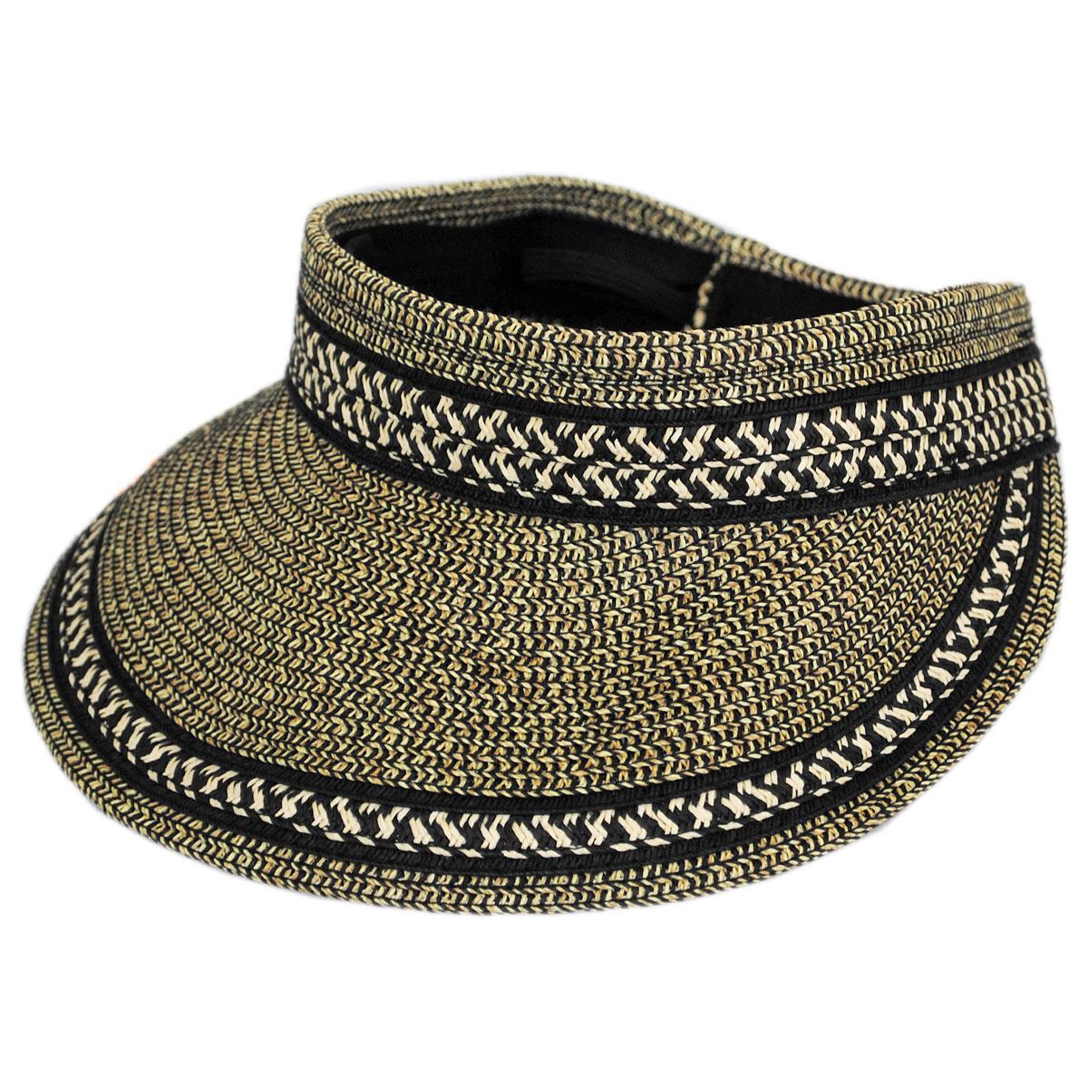 Tweed/Check Toyo Straw Rollable Visor - Image 5