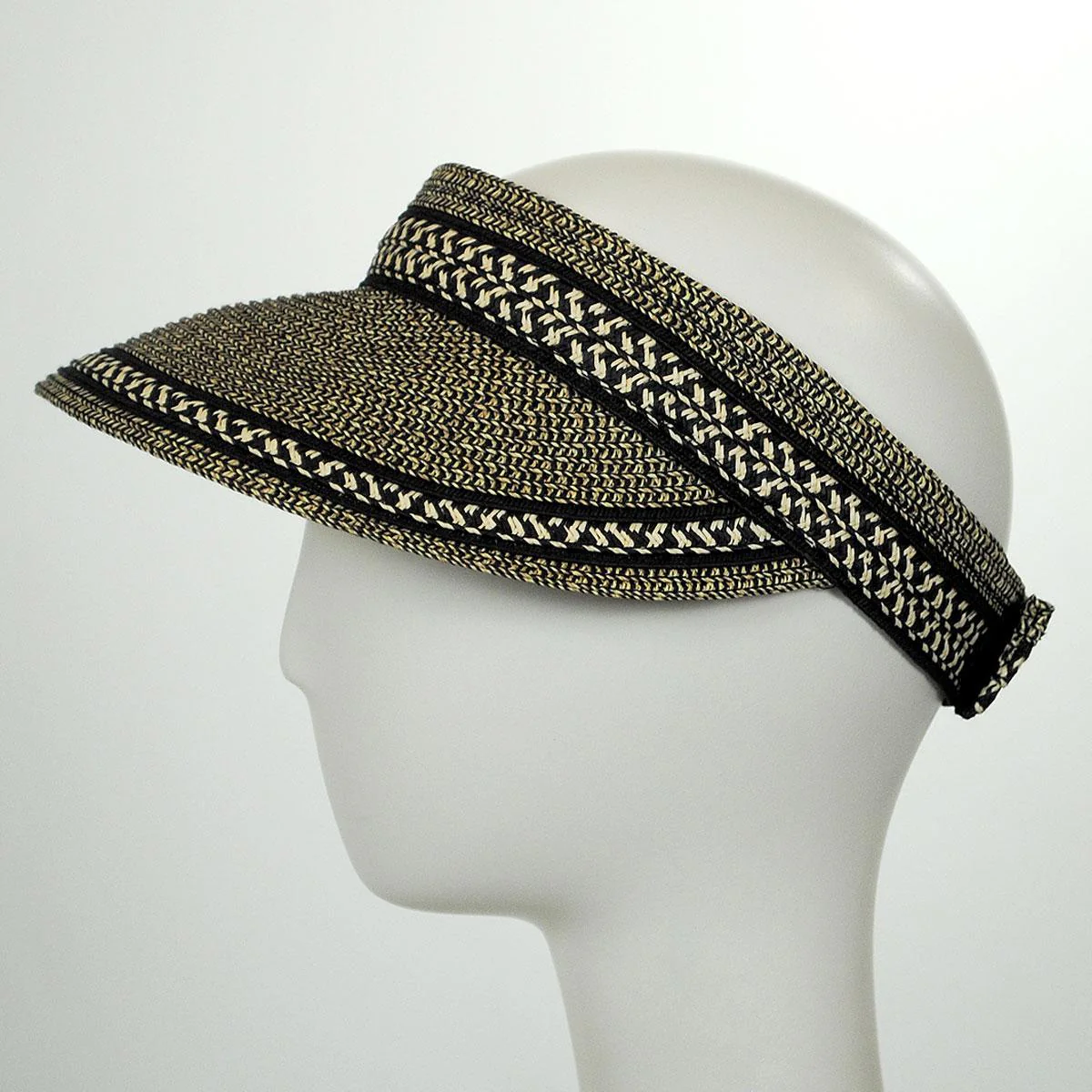 Tweed/Check Toyo Straw Rollable Visor - Image 6