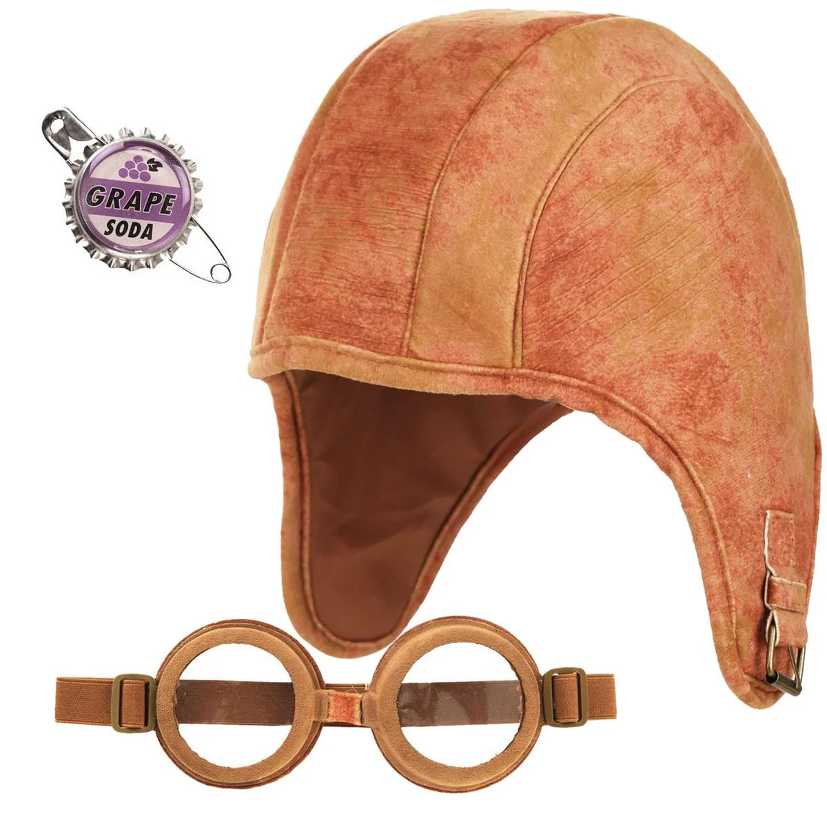 Up Aviator Hat, Googles & Grape Soda Pin Kit