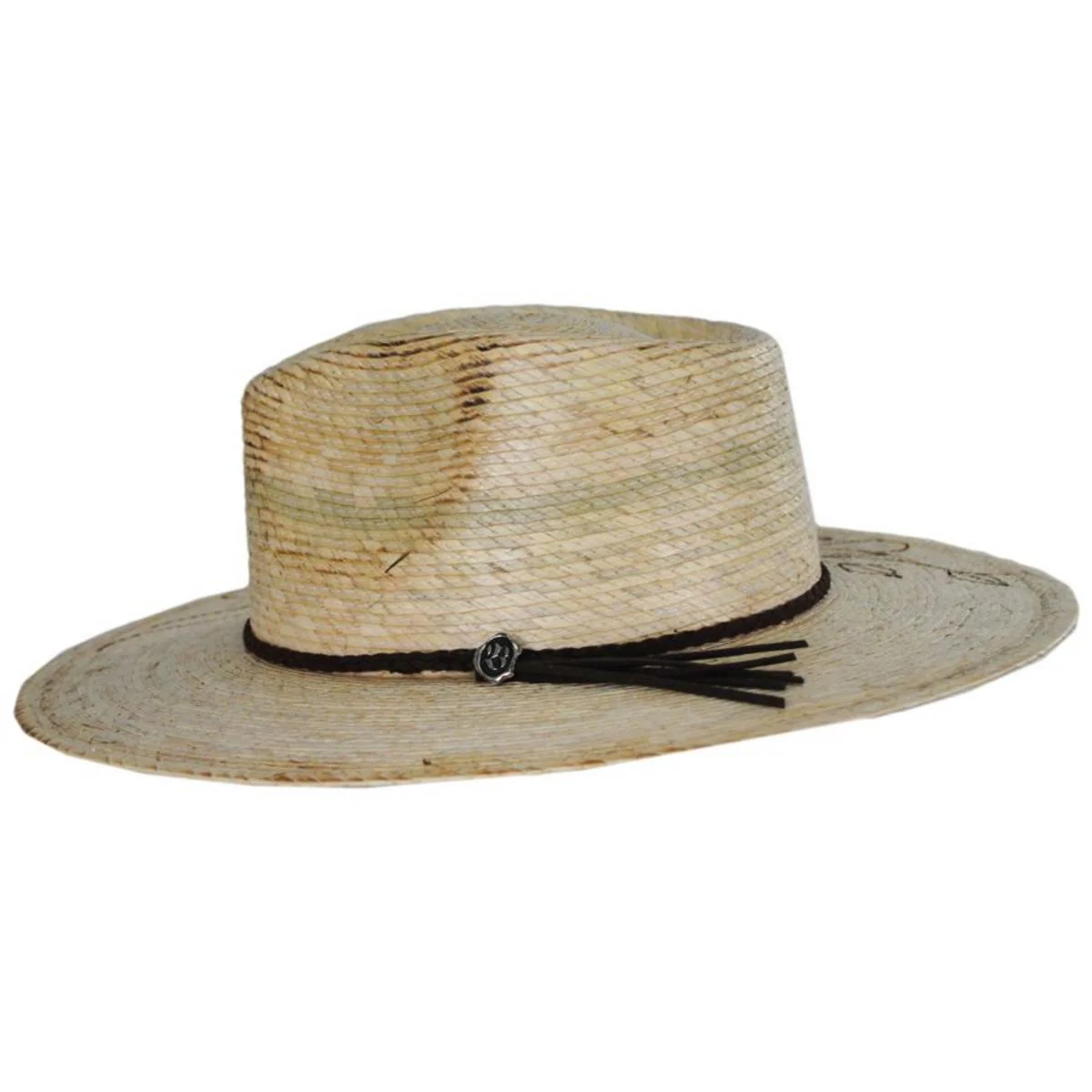 V.C. Mateo Palm Straw Floral Brand Rancher Hat - Image 4