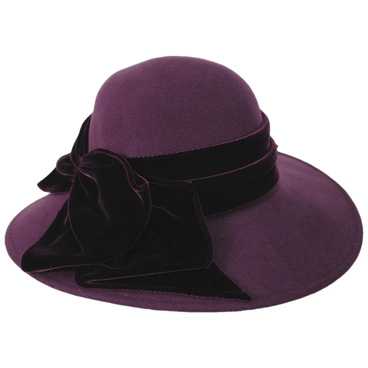 Velvet Waterfall Wool Felt Lampshade Dress Hat - Made to Order - Image 4