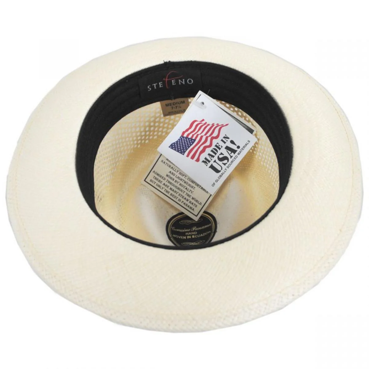 Vented Crown Panama Straw Fedora Hat - Image 4