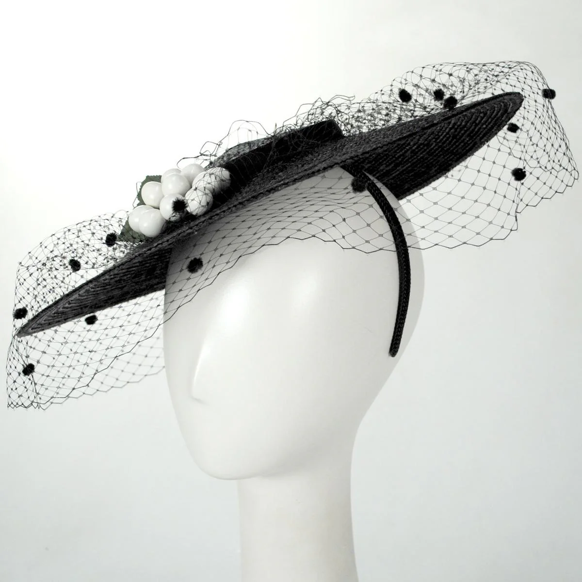 White Cherries Milan Straw Cartwheel Dress Hat - Image 3