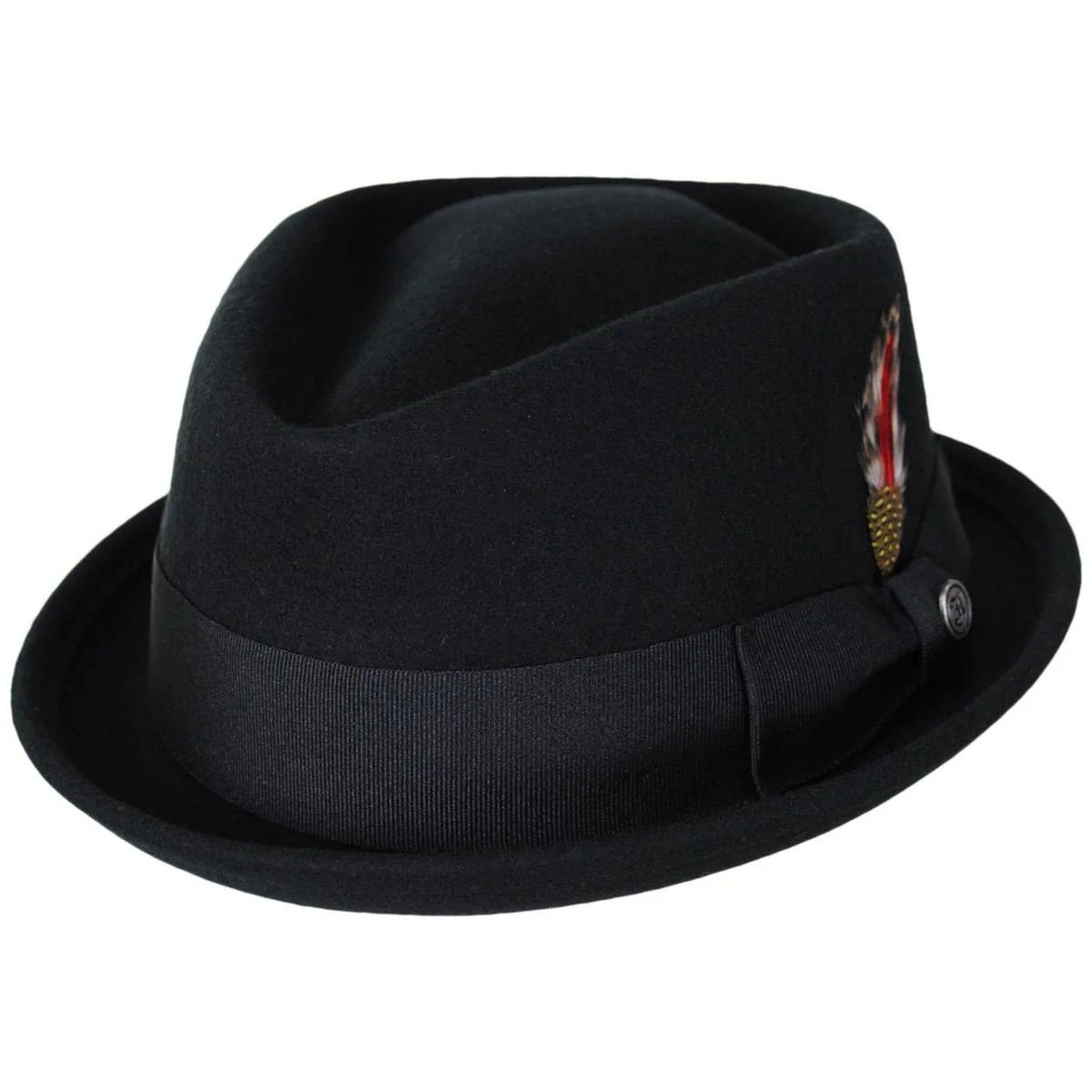 Wholesale Crushable Wool Felt Diamond Crown Fedora Hat B2B Pre-Pack