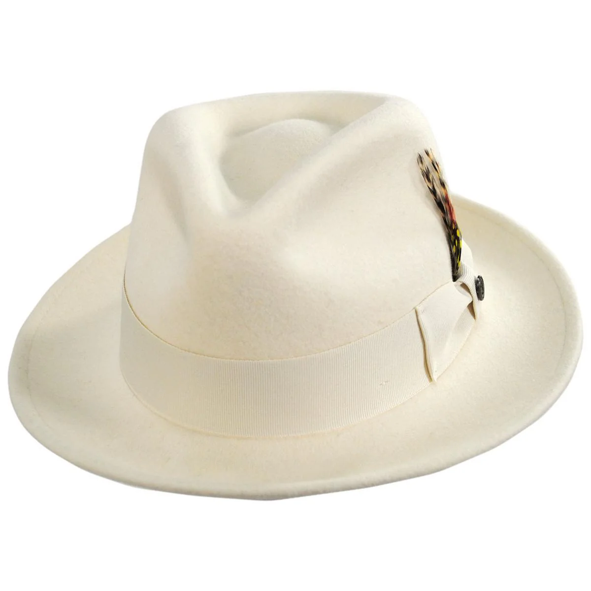 Wholesale Pachuco Crushable Wool Felt Fedora Hat  - Cream B2B Pre-Pack