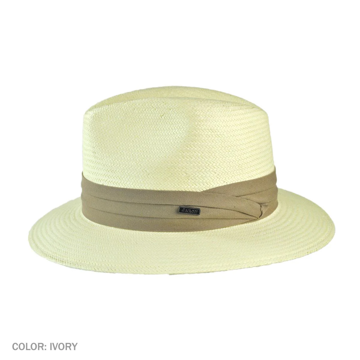 Wholesale Toyo Straw Safari Fedora Hat - Khaki Band B2B Pre-Pack - Image 3