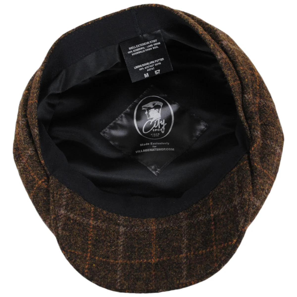 Windowpane Plaid Virgin Wool Newsboy Cap - Image 4