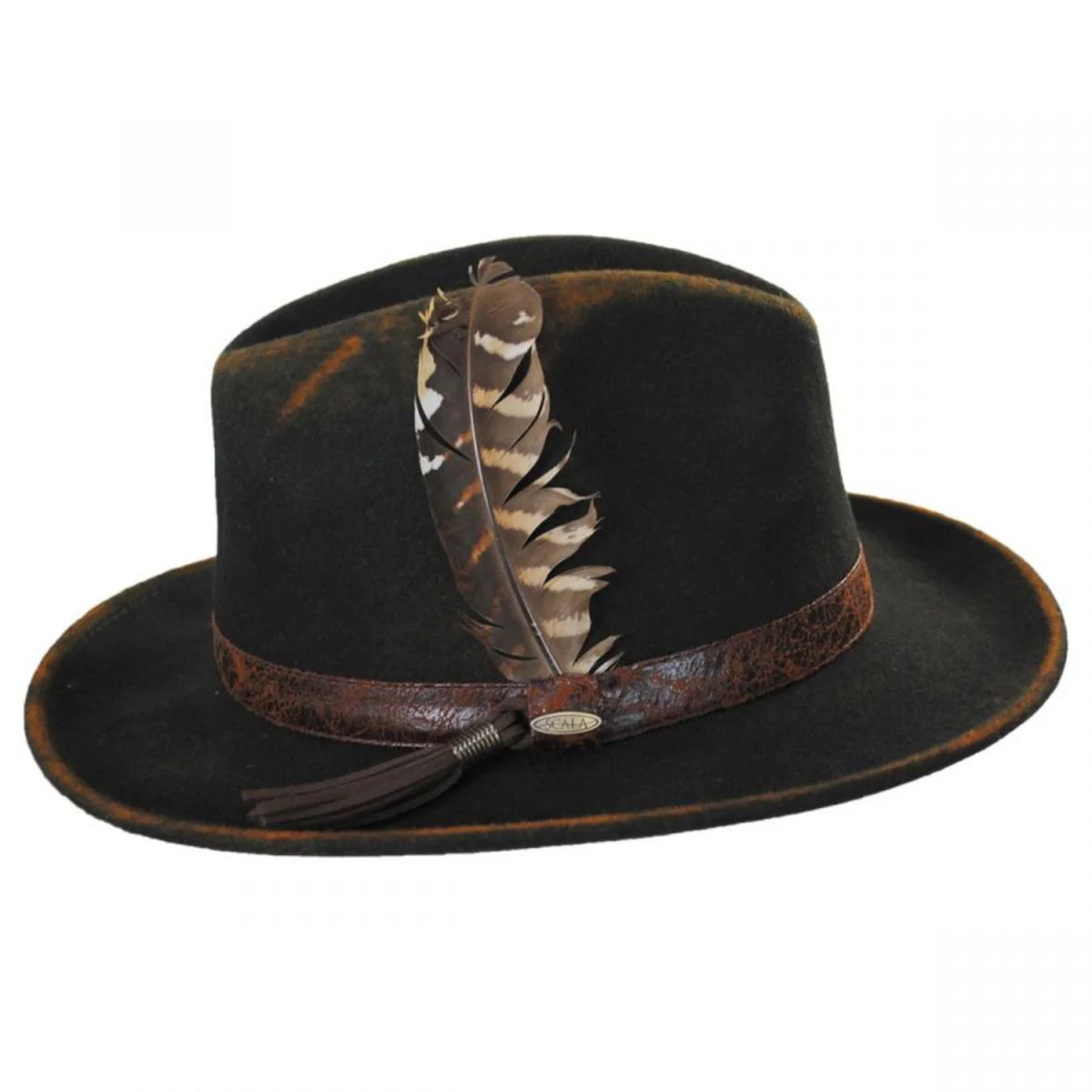Woodstock Distressed Wool Felt Safari Fedora Hat - Image 3