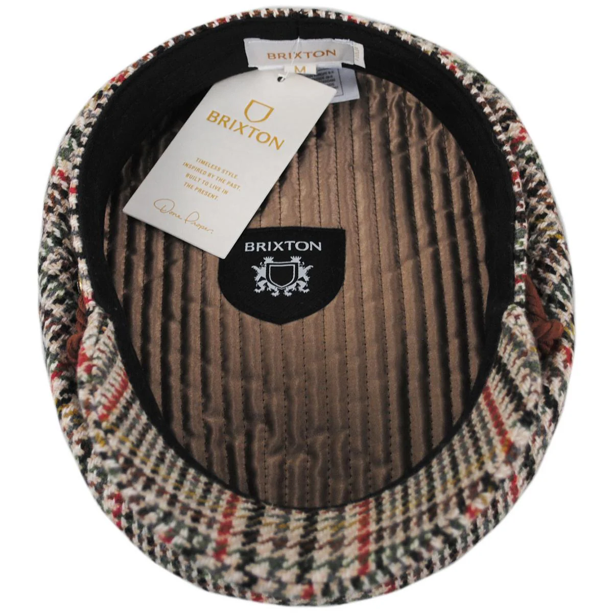 Wool Blend Houndstooth Plaid Fiddler Cap - Image 4