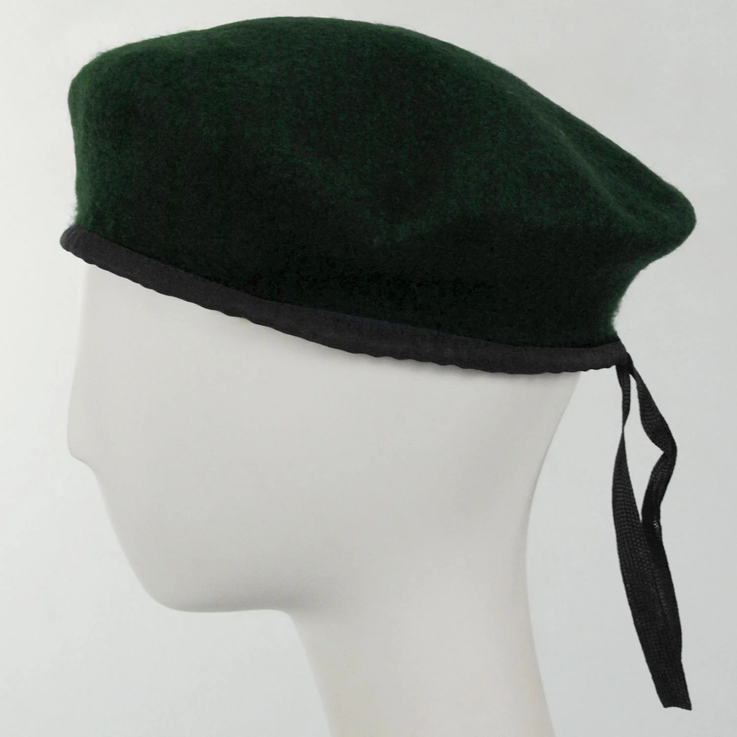 Wool Military Beret - Dark Green - Image 3