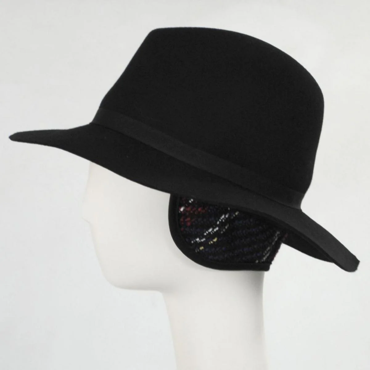 Xenia Wool Felt Earflap Safari Fedora Hat - Image 4